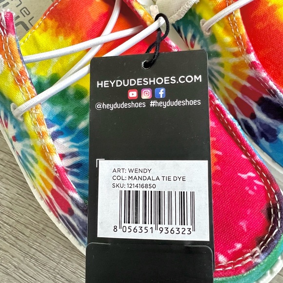Hey Dude Dudes Shoes-Wendy-Mandala Tie Dye Rainbow-size 7-NEW!! - Picture 5 of 9